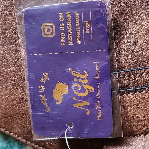 NWT NGIL Brown Boho Faux Leather Wristlet Purse With Fringe - Picture 7 of 8